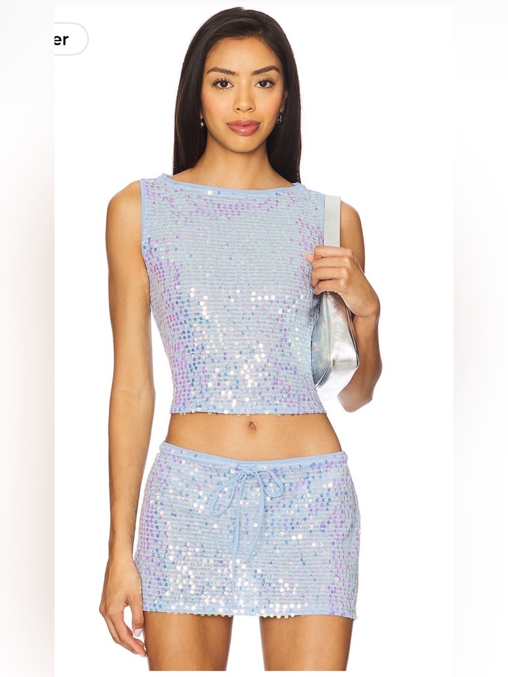 Erin Sequin Top in Light Blue Sequin
Lovers and Friends